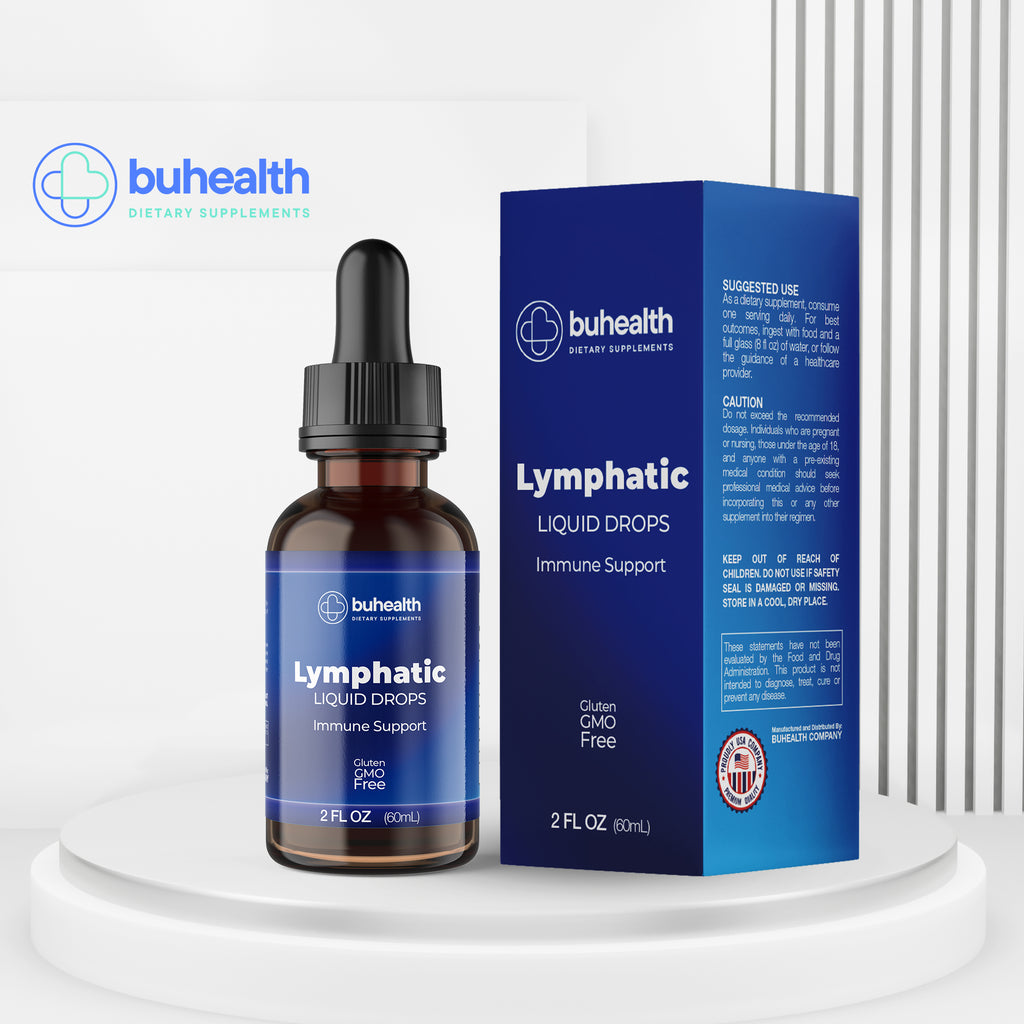 BUHEALTH Lymphatic Drainage Drops 2 fl oz (60 mL), Natural Blend with Elderberry, Burdock Root, Dandelion & Echinacea | Herbal Support