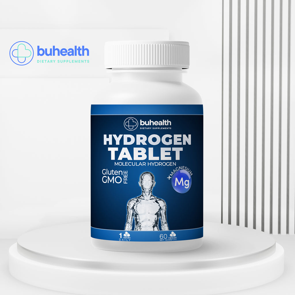 BUHEALTH Hydrogen Tablets – Molecular Hydrogen + Magnesium – 60 Tablets – 80mg