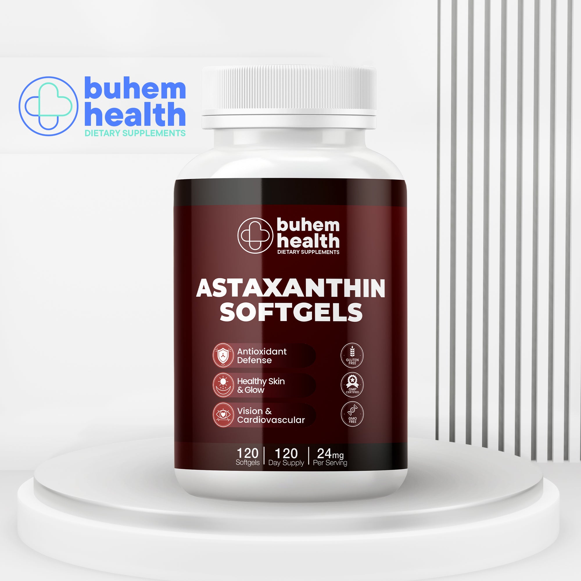 Buhem Health Astaxanthin Softgels 24mg - 120 Count