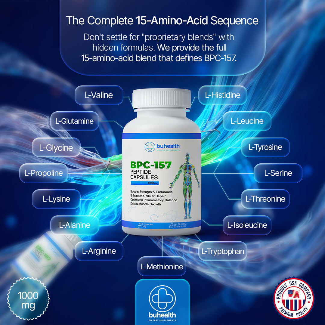 BUHEALTH BPC 157Capsules 1000 mg, Amino Acid Blend Supplement, 60 Caps Buhem Health BUHEALTH BPC 157Capsules 1000 mg, Amino Acid Blend Supplement, 60 Caps Buhem Health