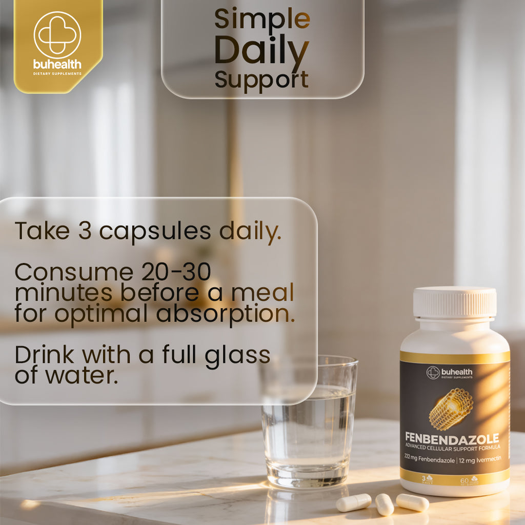 Fenbendazole (222mg) & Ivermectin (12mg) – 60 Capsules