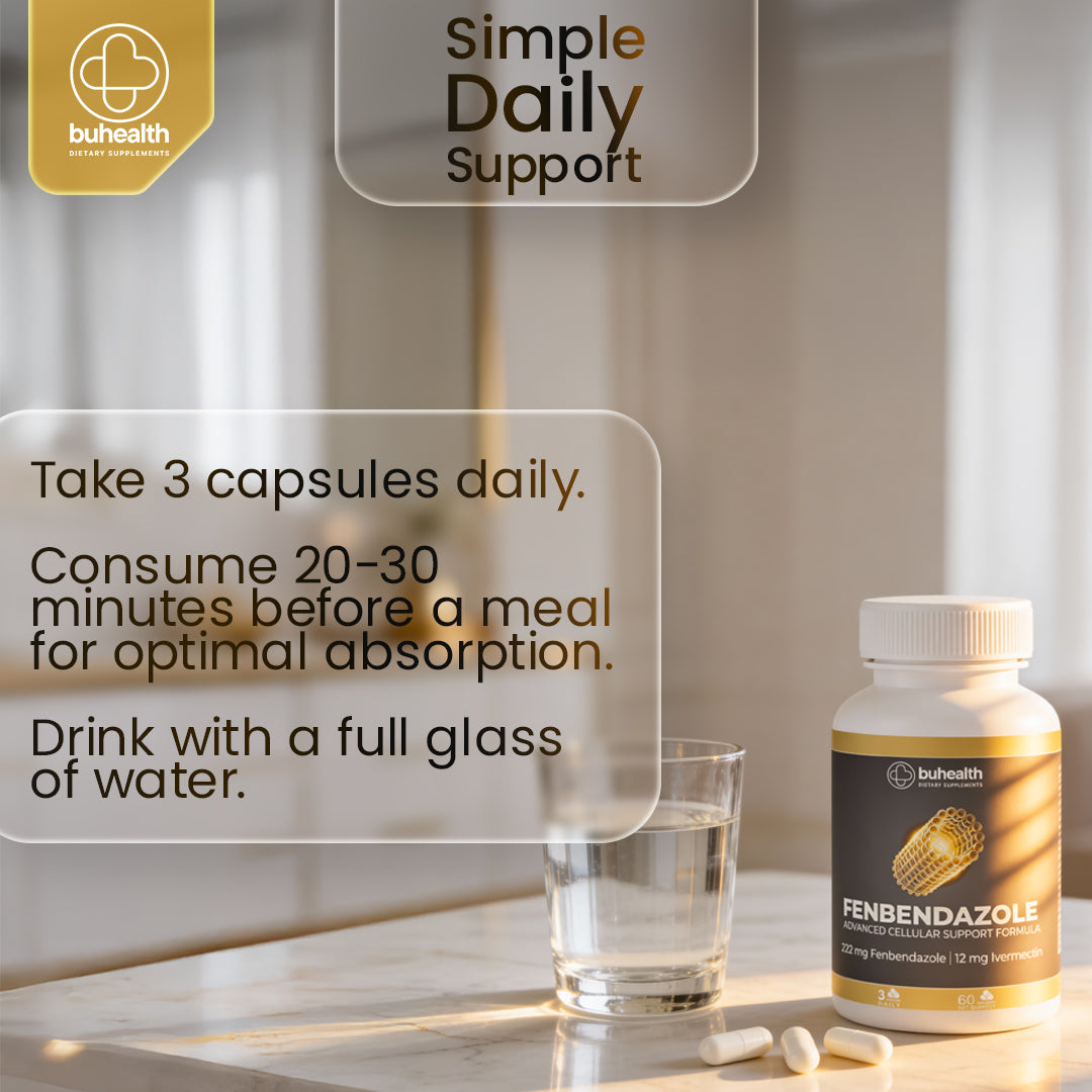 Fenbendazole (222mg) & Ivermectin (12mg) – 60 Capsules