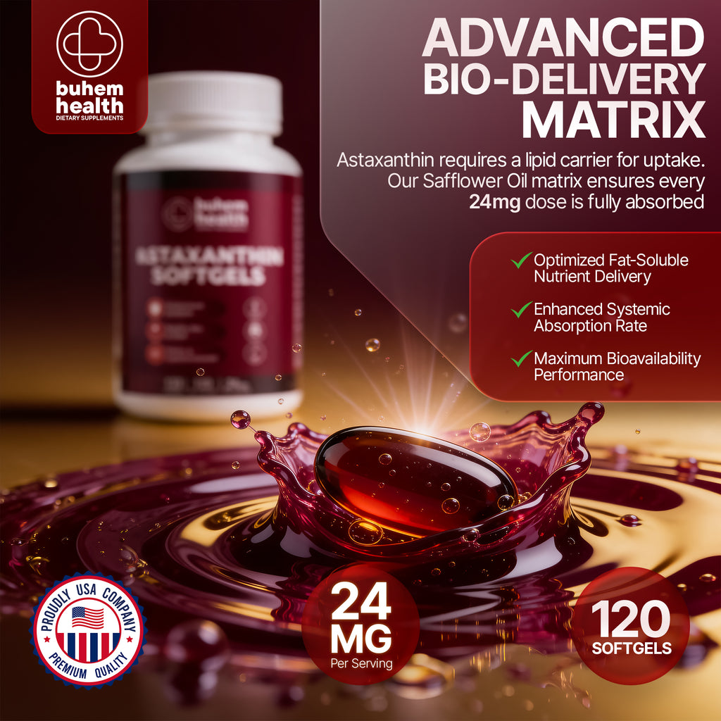 Buhem Health Astaxanthin Softgels 24mg - 120 Count