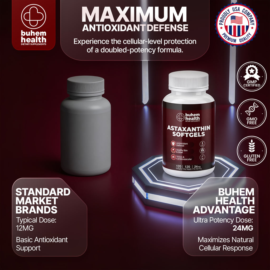 Buhem Health Astaxanthin Softgels 24mg - 120 Count