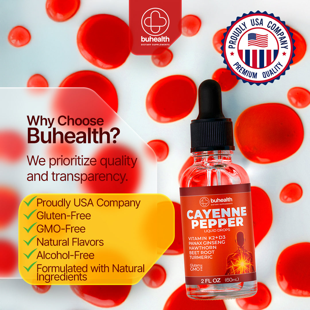 BUHEALTH  Cayenne Pepper Liquid Drops 2 fl oz (60mL)