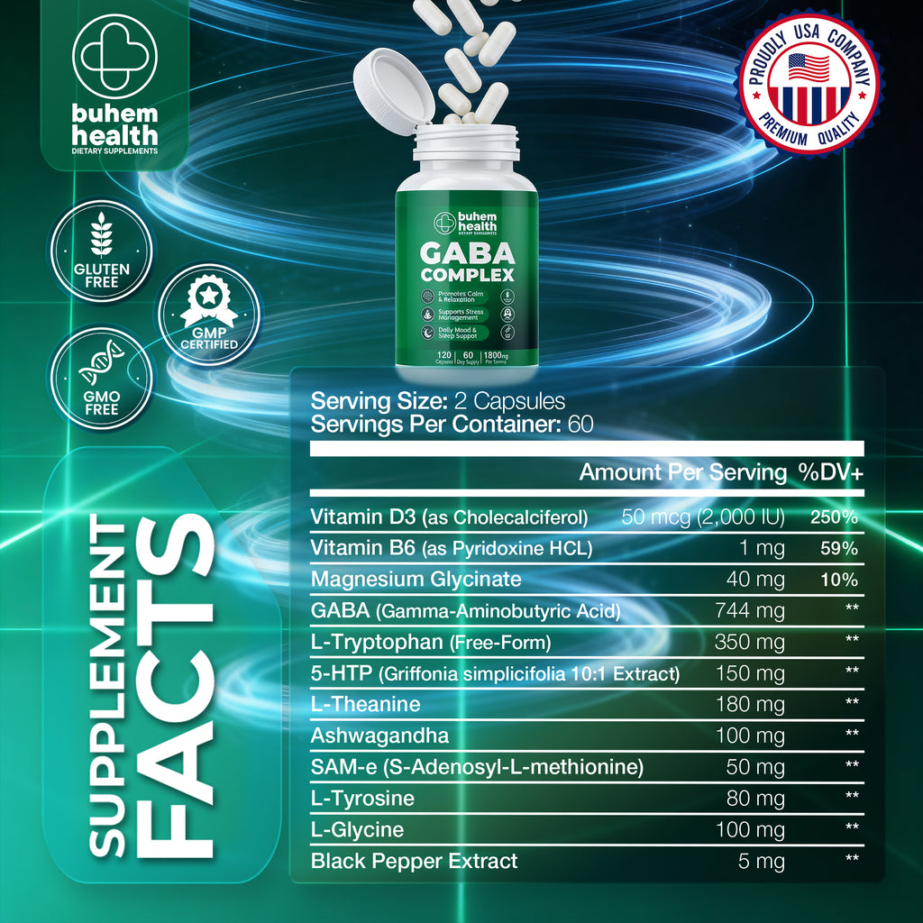 Buhem Health GABA Complex 1800mg - 120 Capsules