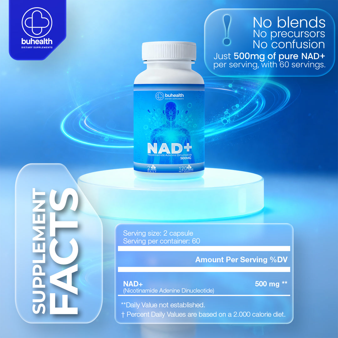 BUHEALTH NAD Supplement 60 Capsules 1000 Mg