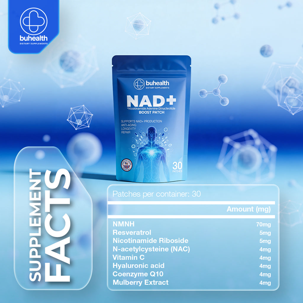 BUHEALTH NAD+ Boost Patch – High Potency Longevity Formula