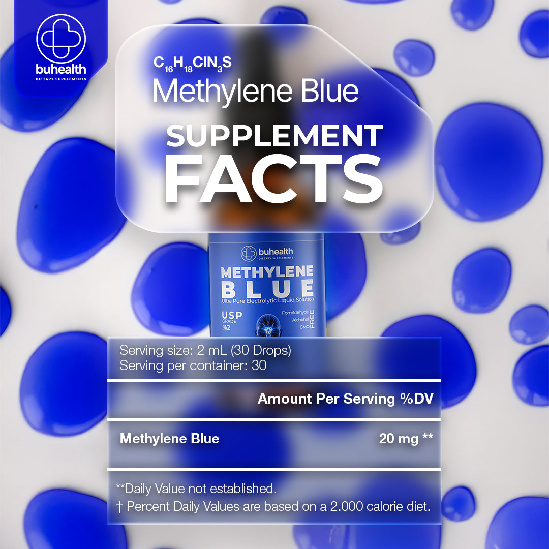 🧴 BUHEALTH Methylene Blue USP Grade 2% – 60ml (2 Fl. Oz)