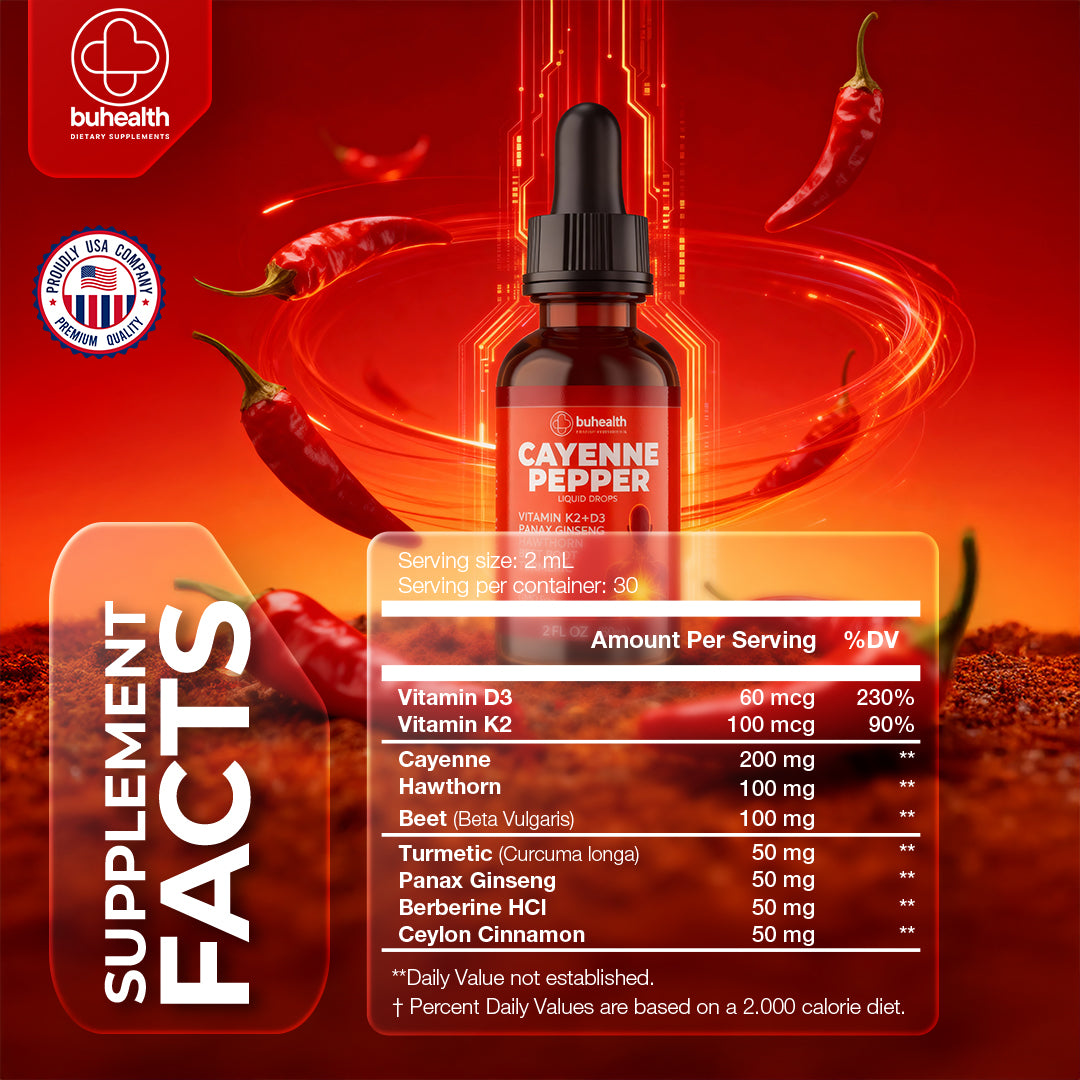 BUHEALTH  Cayenne Pepper Liquid Drops 2 fl oz (60mL)