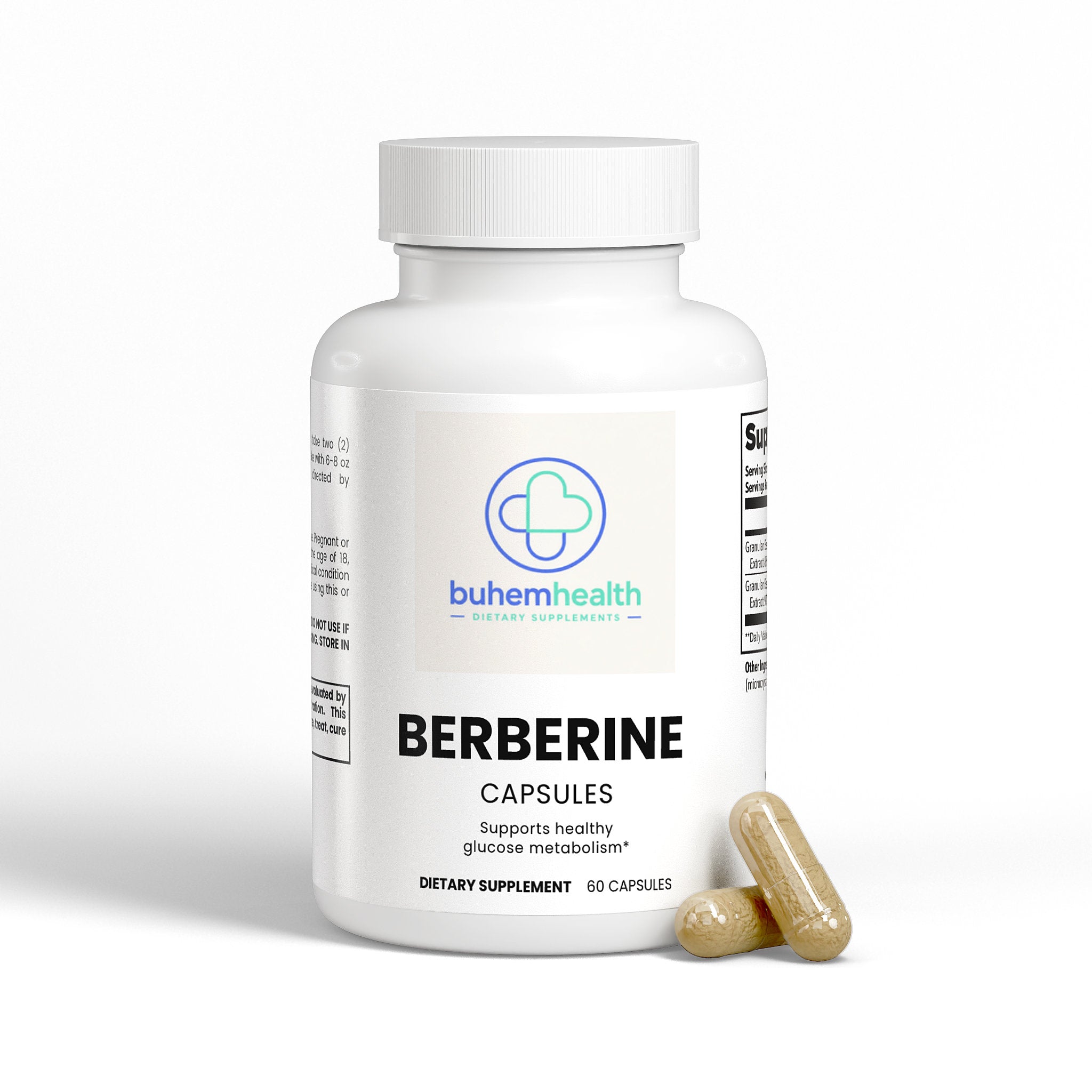 Buhem Health Berberine Capsules – Berberine Hydrochloride Supplement for Daily Wellness & Metabolic Support