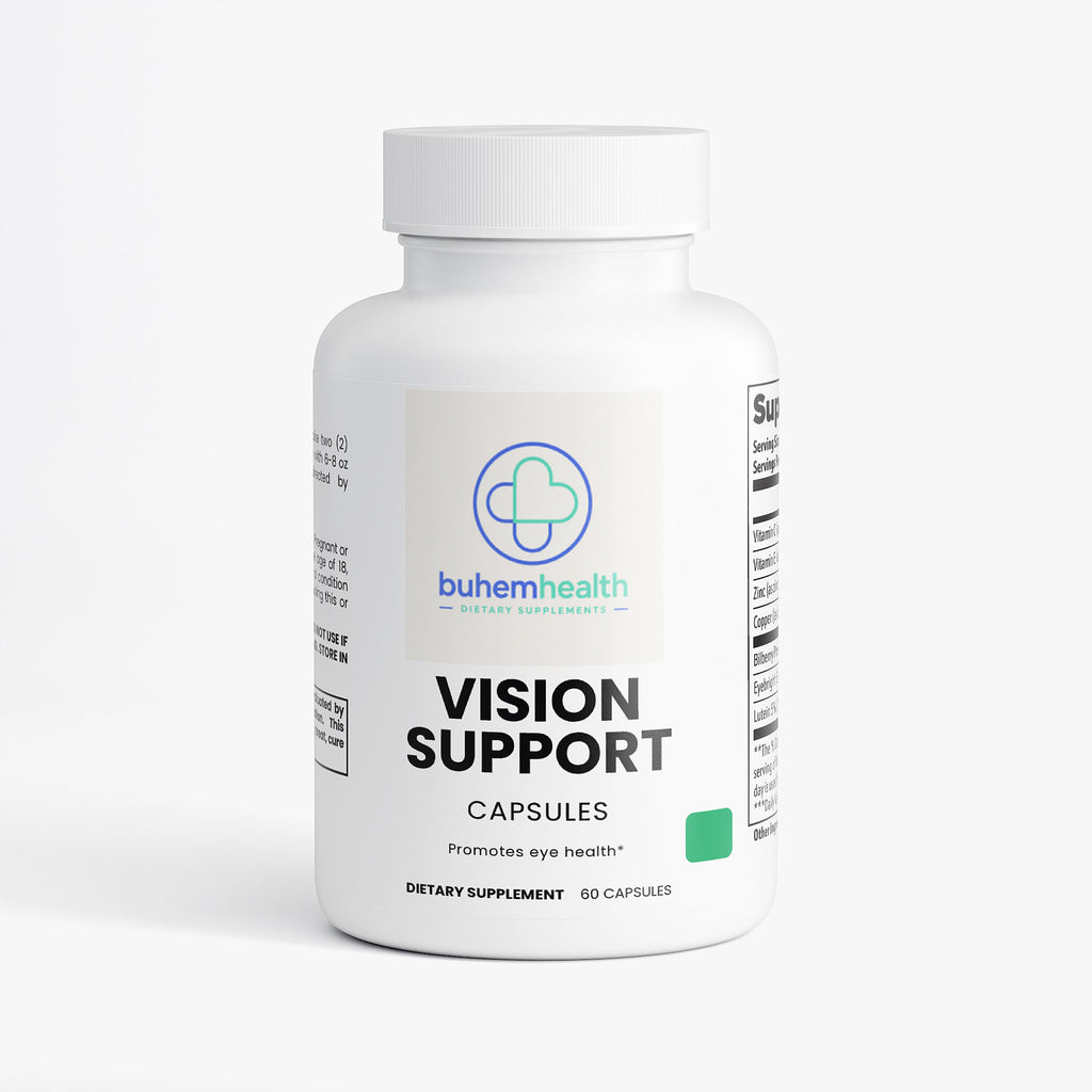 Buhem Health Vision Support – Eye Health Supplement with Vitamin C, Vitamin E, Zinc, Bilberry & Eyebright Extract