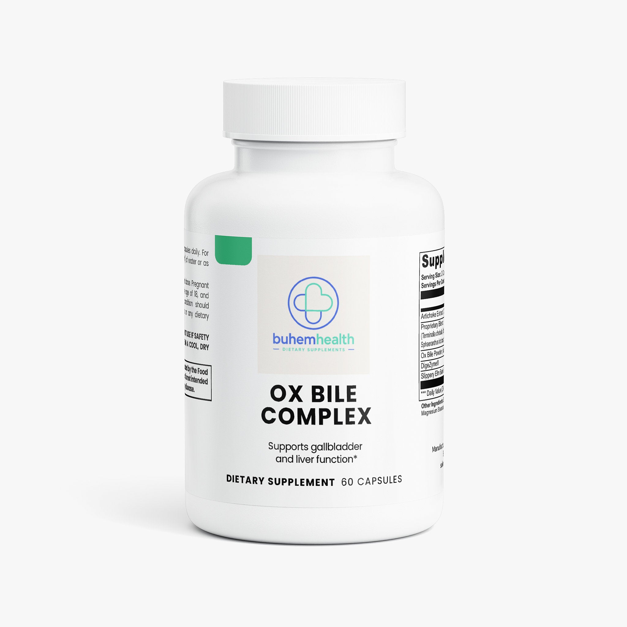 Buhem Health Ox Bile Complex – Digestive Support Supplement with 40% Cholic Acid for Fat Digestion & Nutrient Absorption
