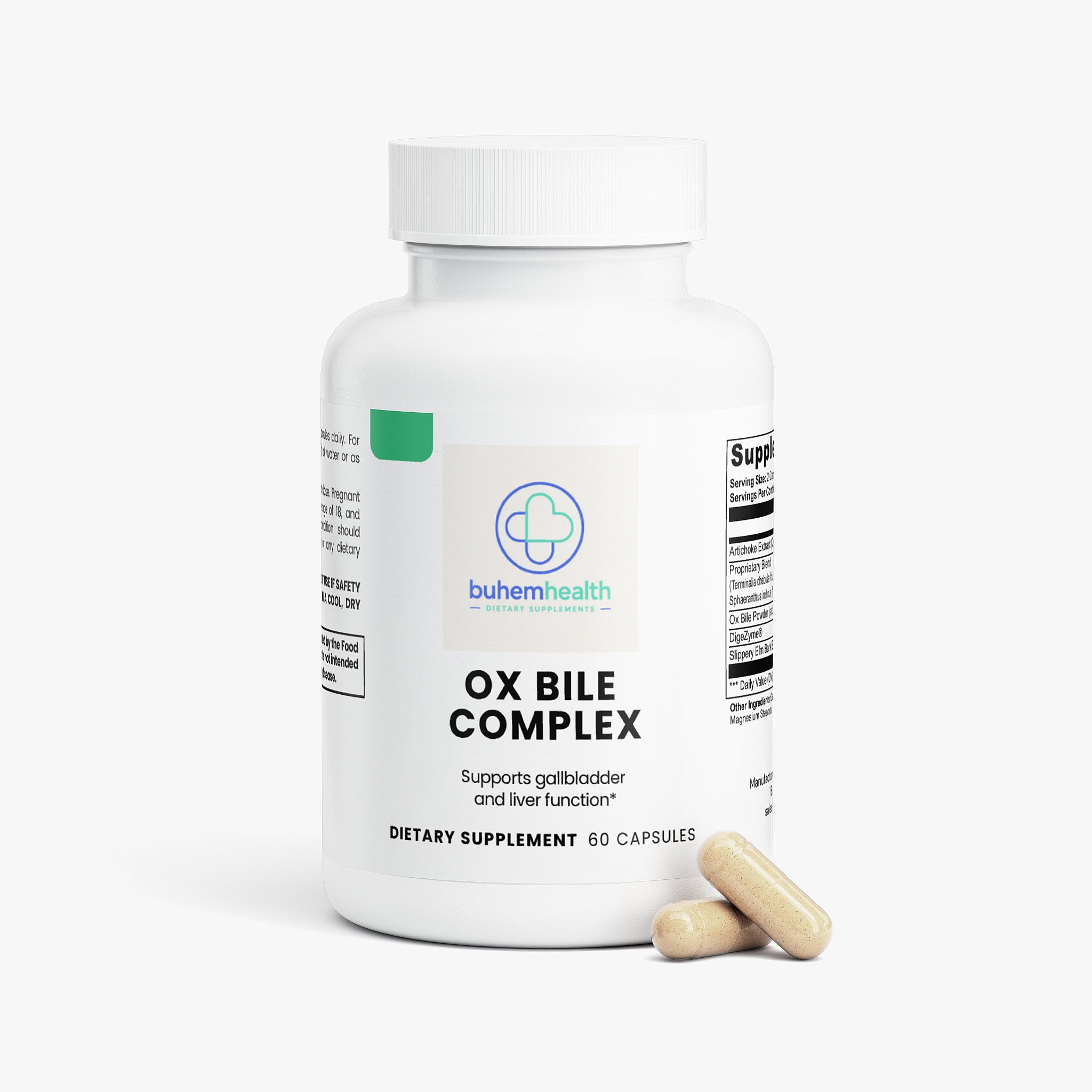 Buhem Health Ox Bile Complex – Digestive Support Supplement with 40% Cholic Acid for Fat Digestion & Nutrient Absorption
