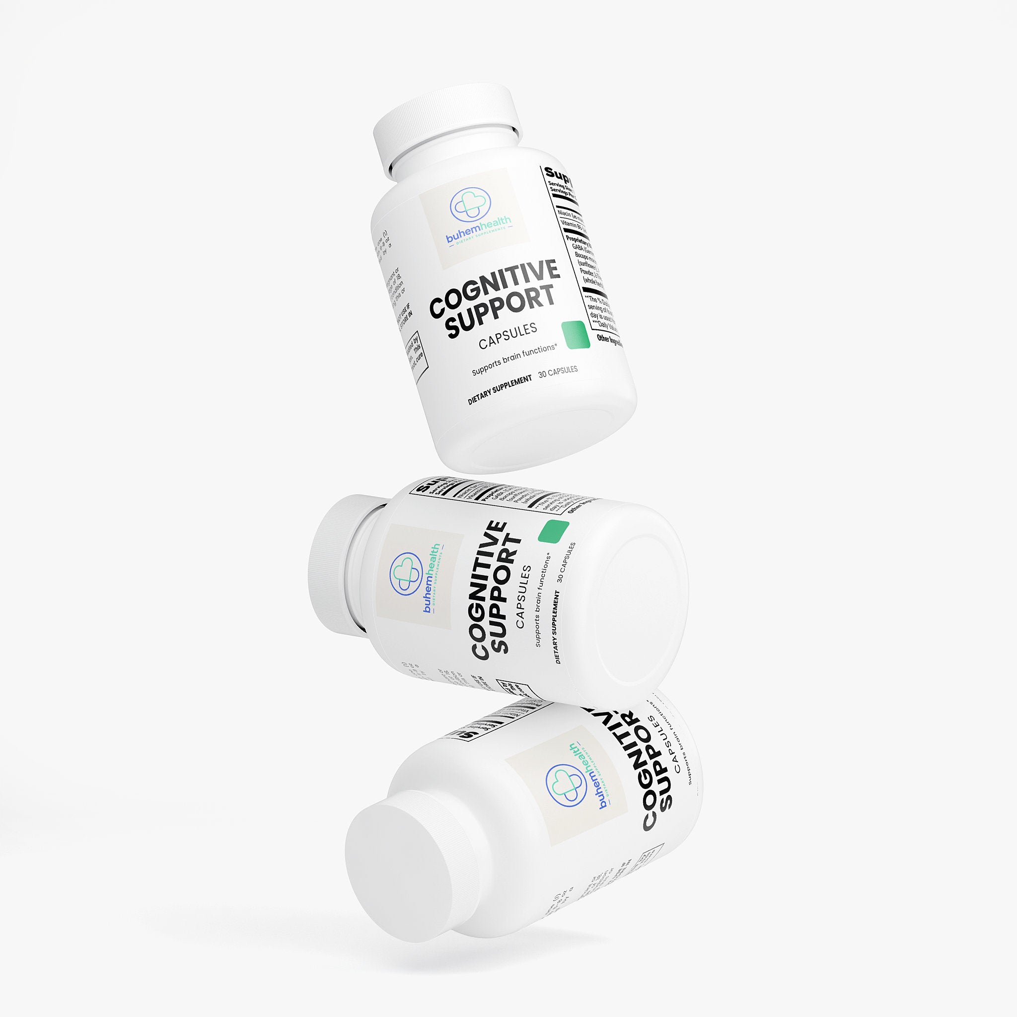 Buhem Health Cognitive Support Niacin, Vitamin B6, GABA, L-Tyrosine, and Bacopa monnieri & Huperzine A