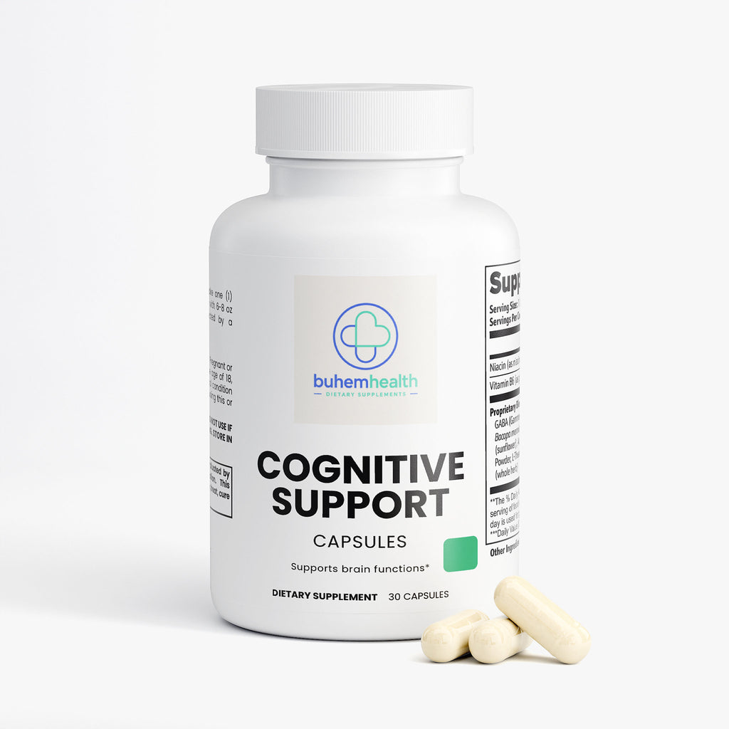 Buhem Health Cognitive Support Niacin, Vitamin B6, GABA, L-Tyrosine, and Bacopa monnieri & Huperzine A