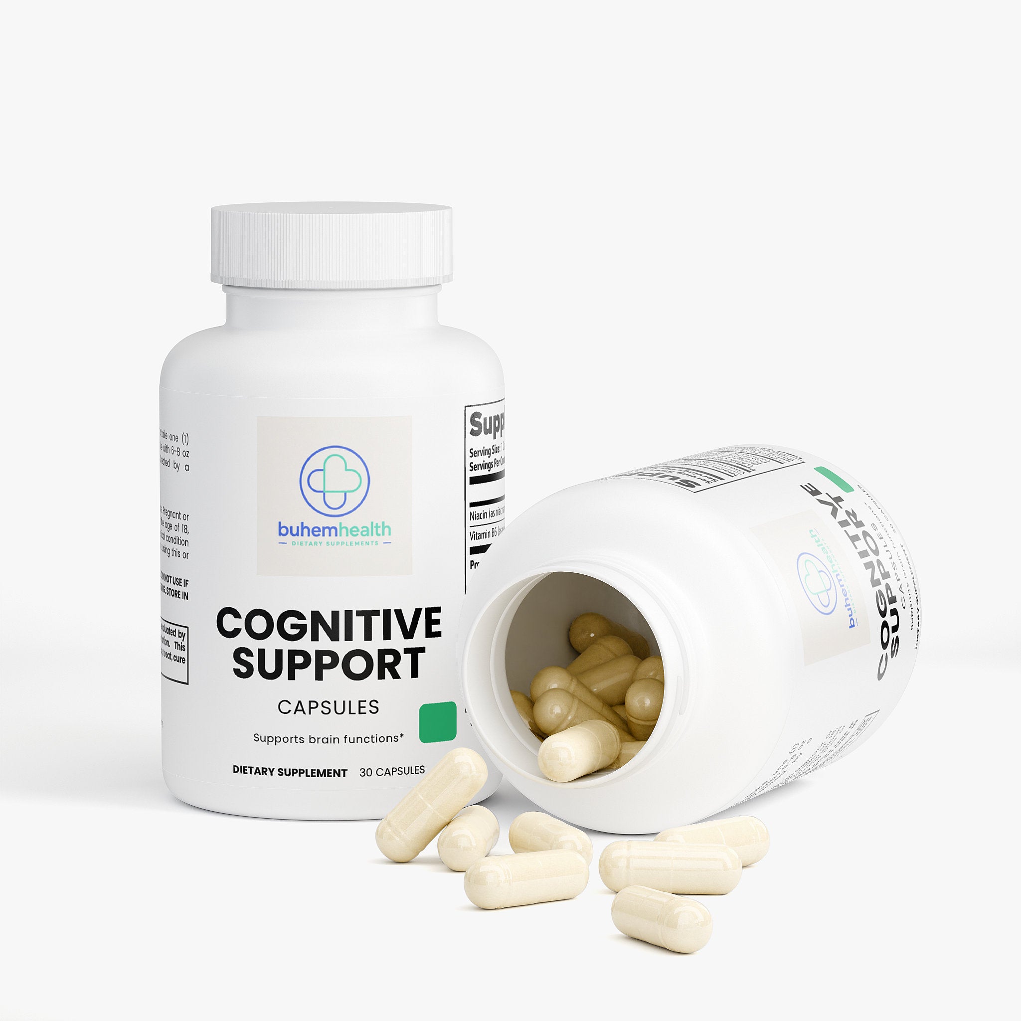 Buhem Health Cognitive Support Niacin, Vitamin B6, GABA, L-Tyrosine, and Bacopa monnieri & Huperzine A