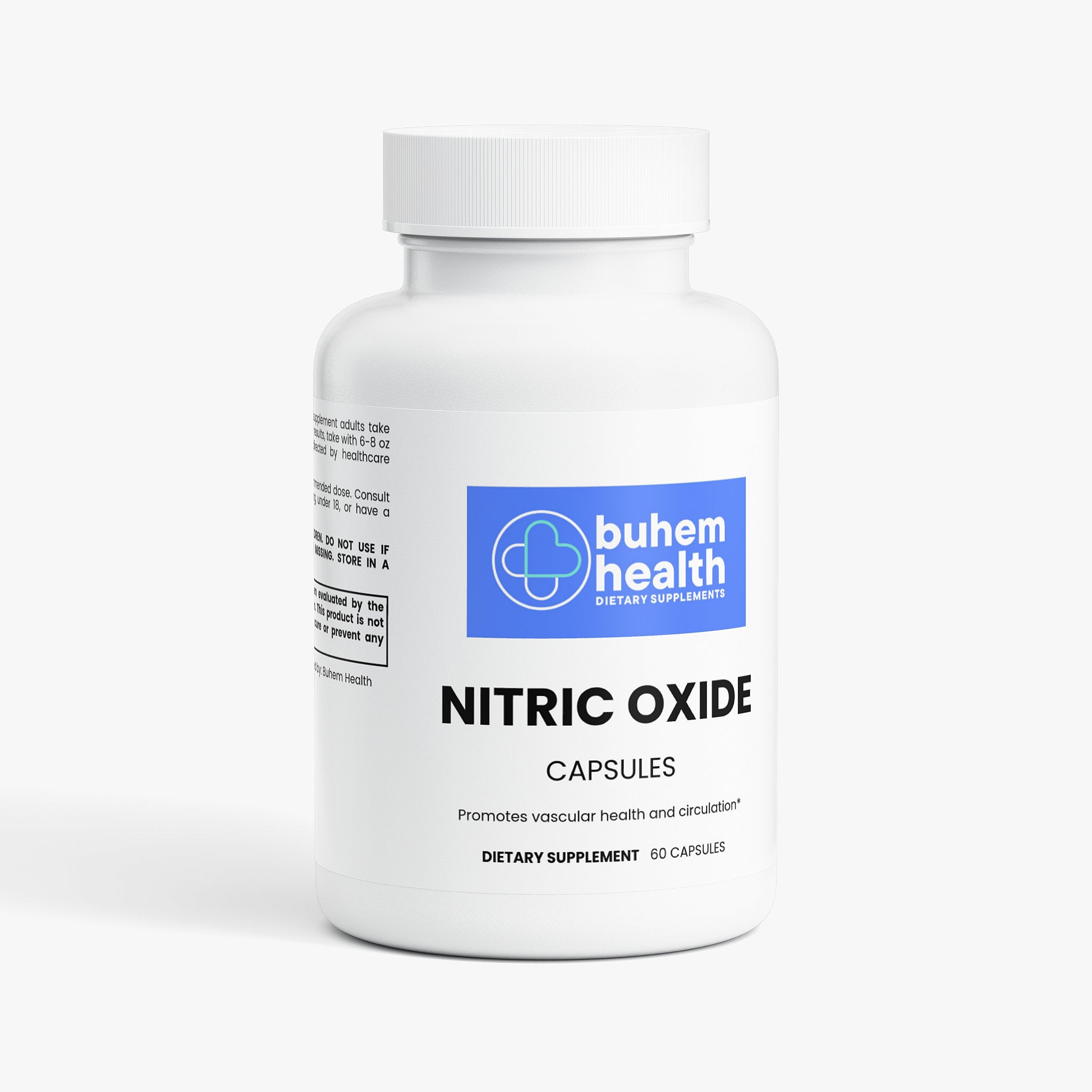 Buhem Health Nitric Oxide Support Complex – L-Citrulline Malate, L-Arginine HCl & AAKG – Blood Flow & Workout Performance Support – 60 Capsules