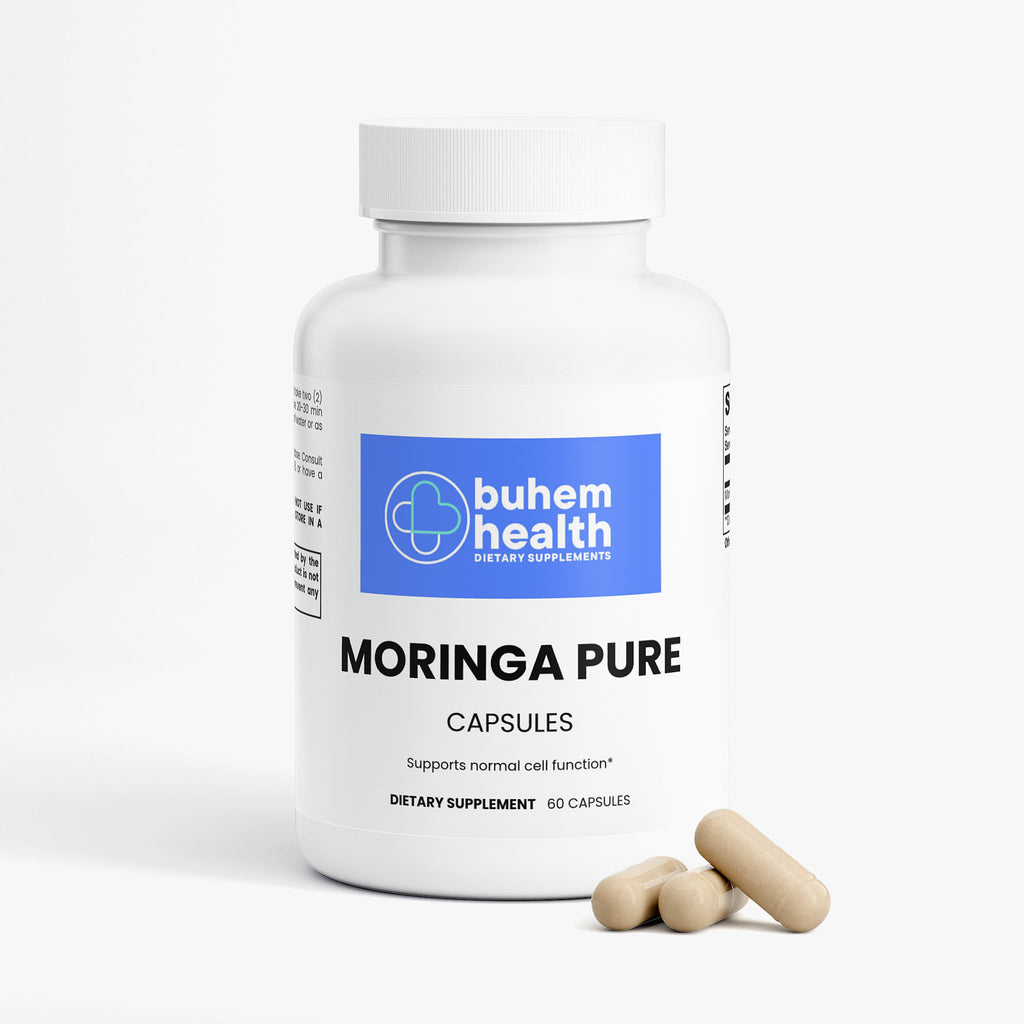 Buhem Health Moringa Pure Premium Moringa Oleifera Leaf Supplement 60 Veg Capsules