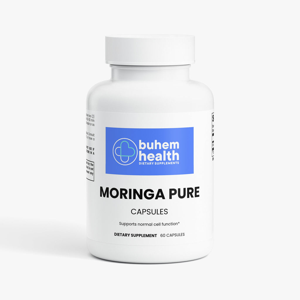 Buhem Health Moringa Pure Premium Moringa Oleifera Leaf Supplement 60 Veg Capsules