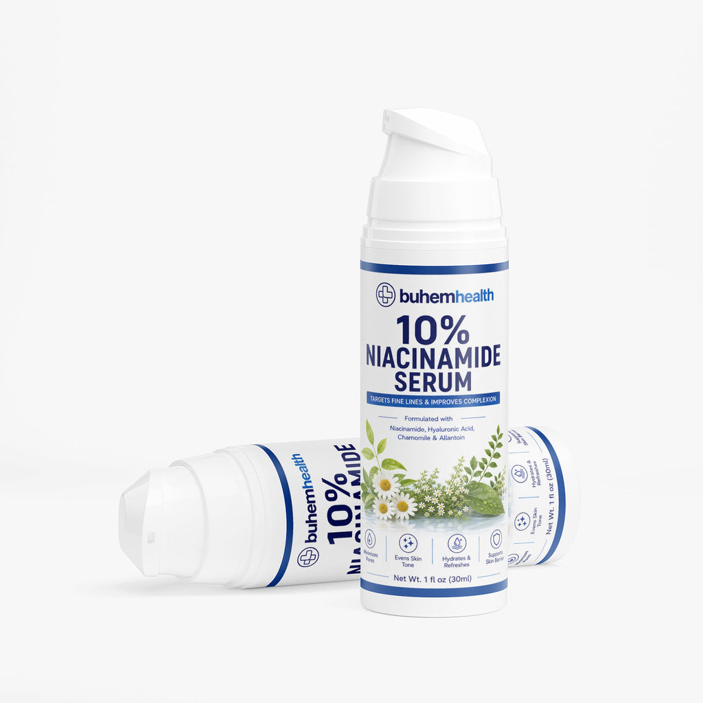 Buhem Health 10% Niacinamide Serum – Pore Refining & Skin Balancing Formula with Hyaluronic Acid, Ferment Extract & Chamomile for Hydrated, Radiant Skin