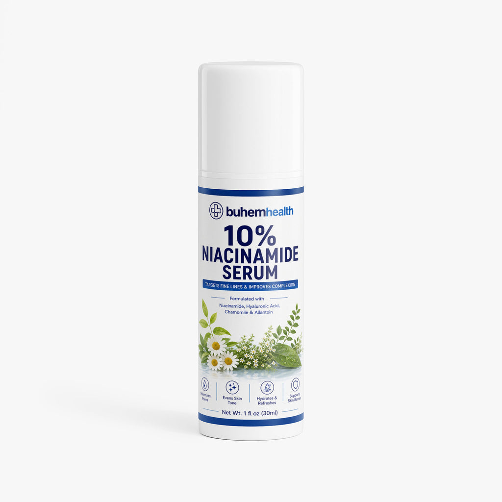 Buhem Health 10% Niacinamide Serum – Pore Refining & Skin Balancing Formula with Hyaluronic Acid, Ferment Extract & Chamomile for Hydrated, Radiant Skin
