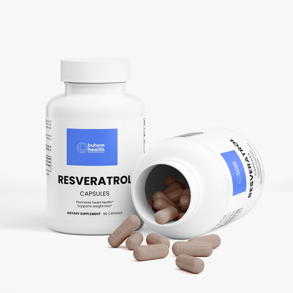 Buhem Health Resveratrol 50% 600mg Capsules – 50% Trans-Resveratrol from Polygonum Cuspidatum Root – Antioxidant Support – 60 Vegan Capsules