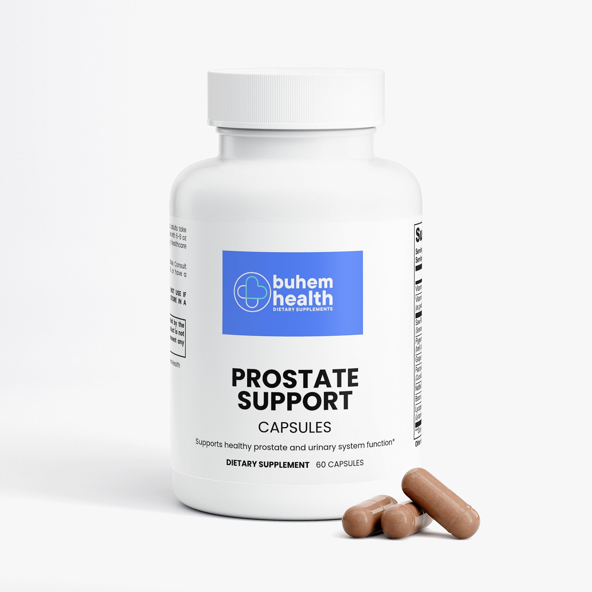 Buhem Health Prostate Support Complex – Saw Palmetto, Pygeum, Pumpkin Seed, Nettle & Lycopene – Men's Wellness Formula – 60 Capsules