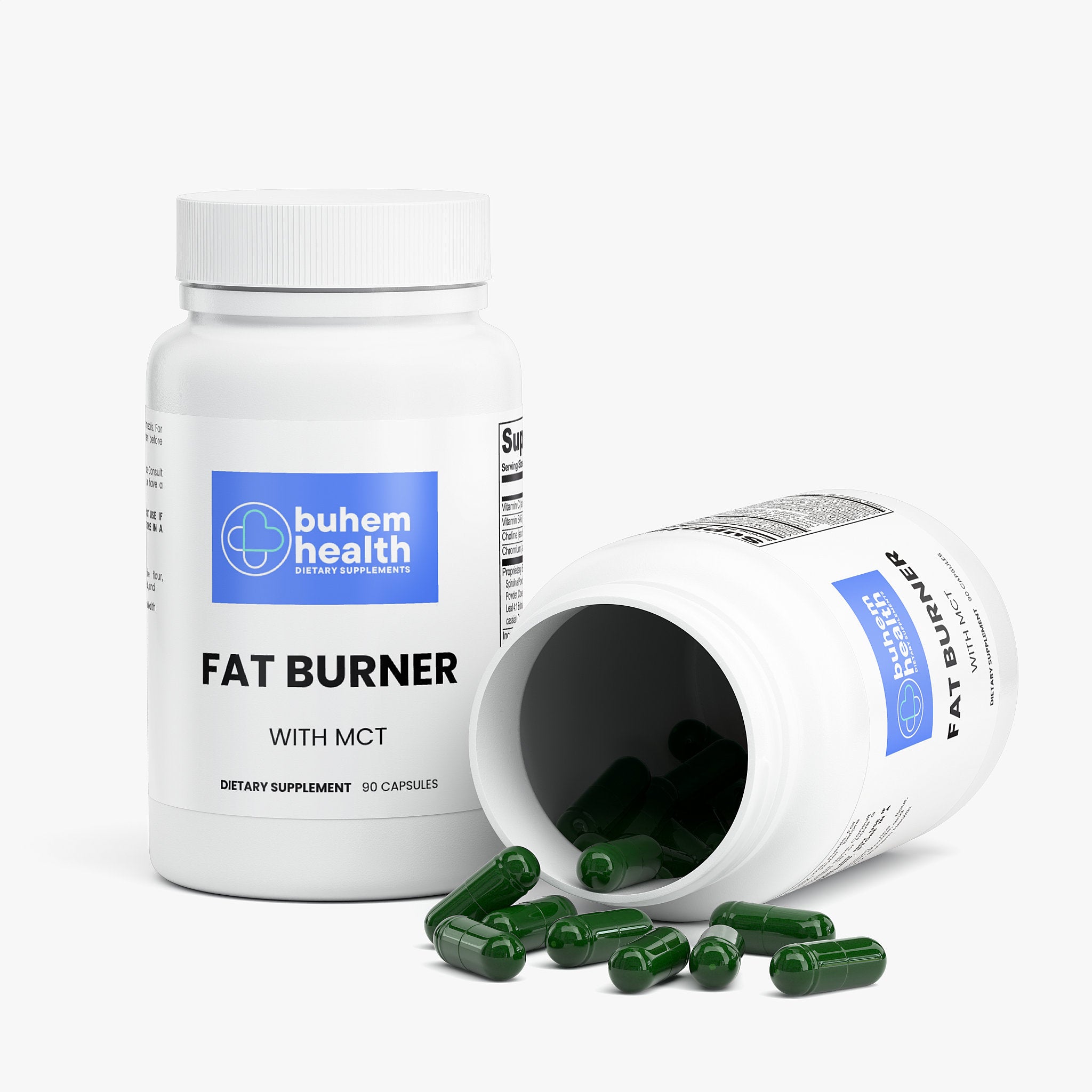 Buhem Health Fat Burner with MCT | CLA, Garcinia Cambogia, L-Carnitine, Gymnema, Chromium & CoQ10 | Metabolism & Energy Support | 90 Capsules