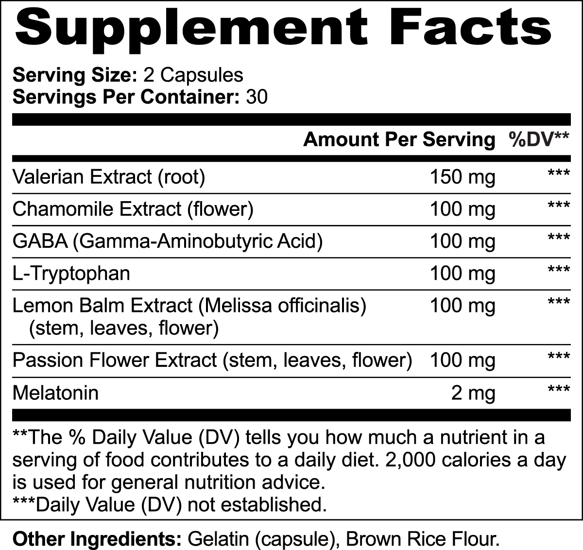 Buhem Health Sleep Formula | Melatonin 2mg with Valerian Root, Chamomile, GABA, L-Tryptophan, Lemon Balm & Passion Flower | Natural Nighttime Support | 60 Capsules