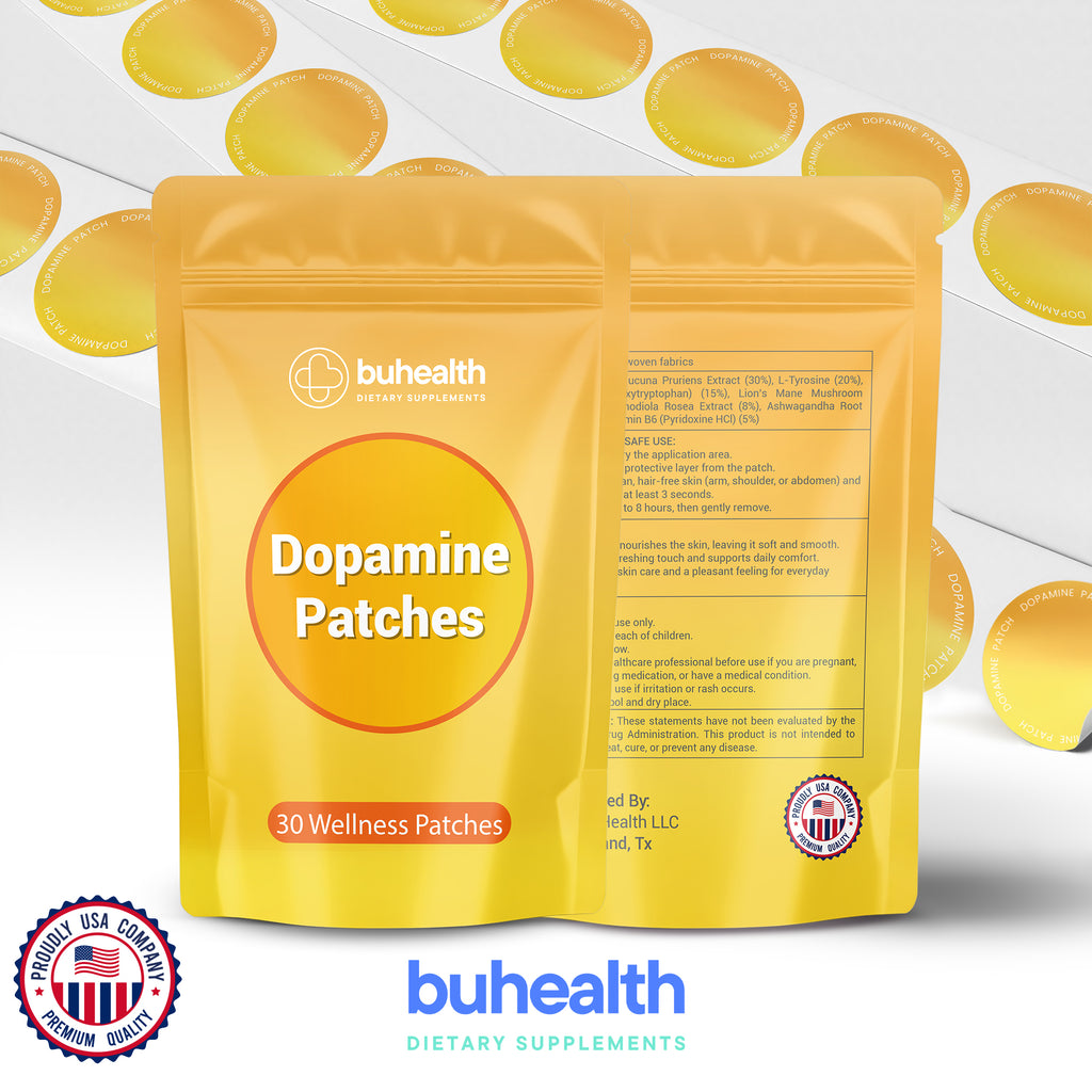 BUHEALTH Dopamine Patches – 30 Wellness Patches | Mood Support&Focus