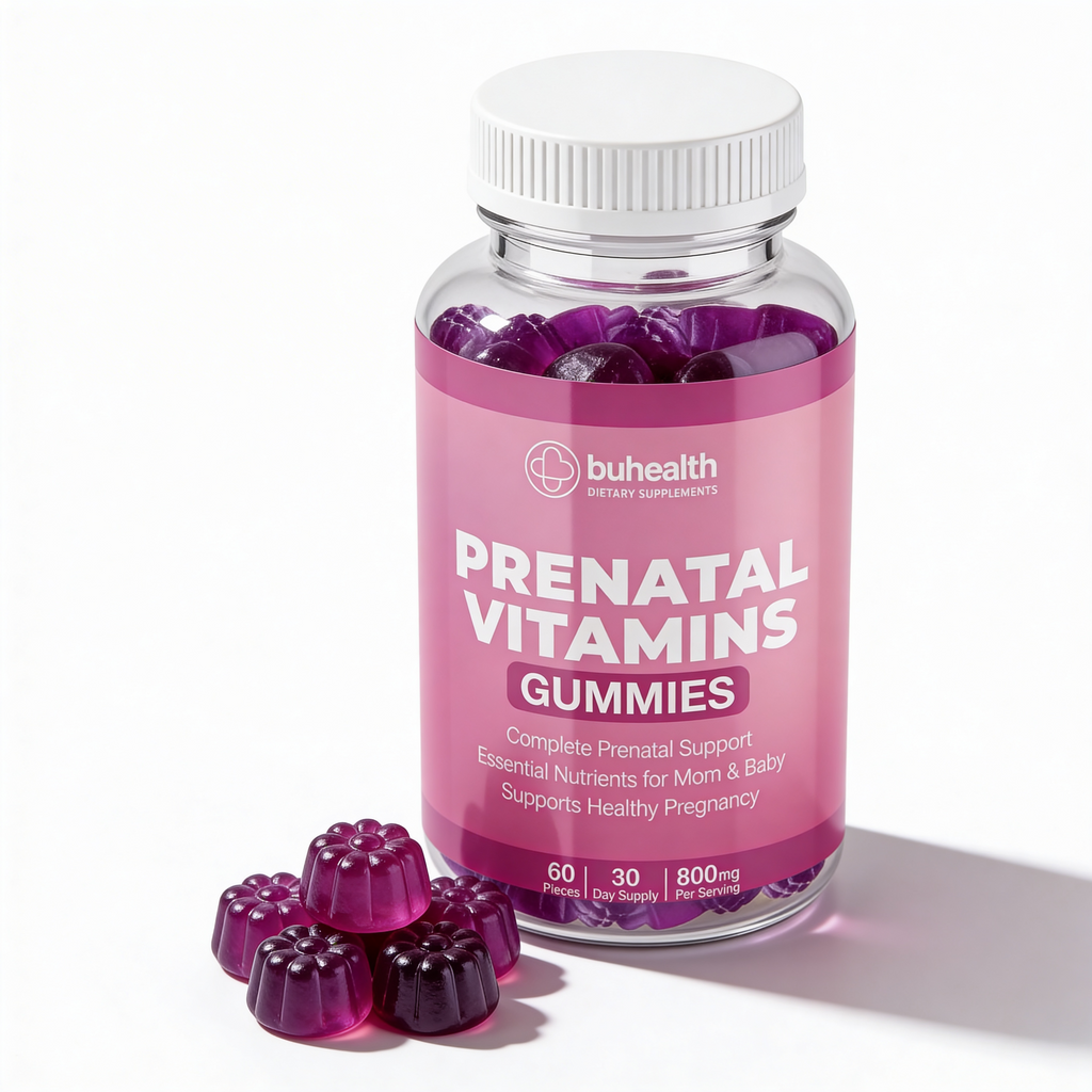 BUHEALTH Prenatal Vitamin Gummies – Complete Prenatal Support, Mom & Baby Wellness, 60 Count (30 Day Supply, 800 mg)