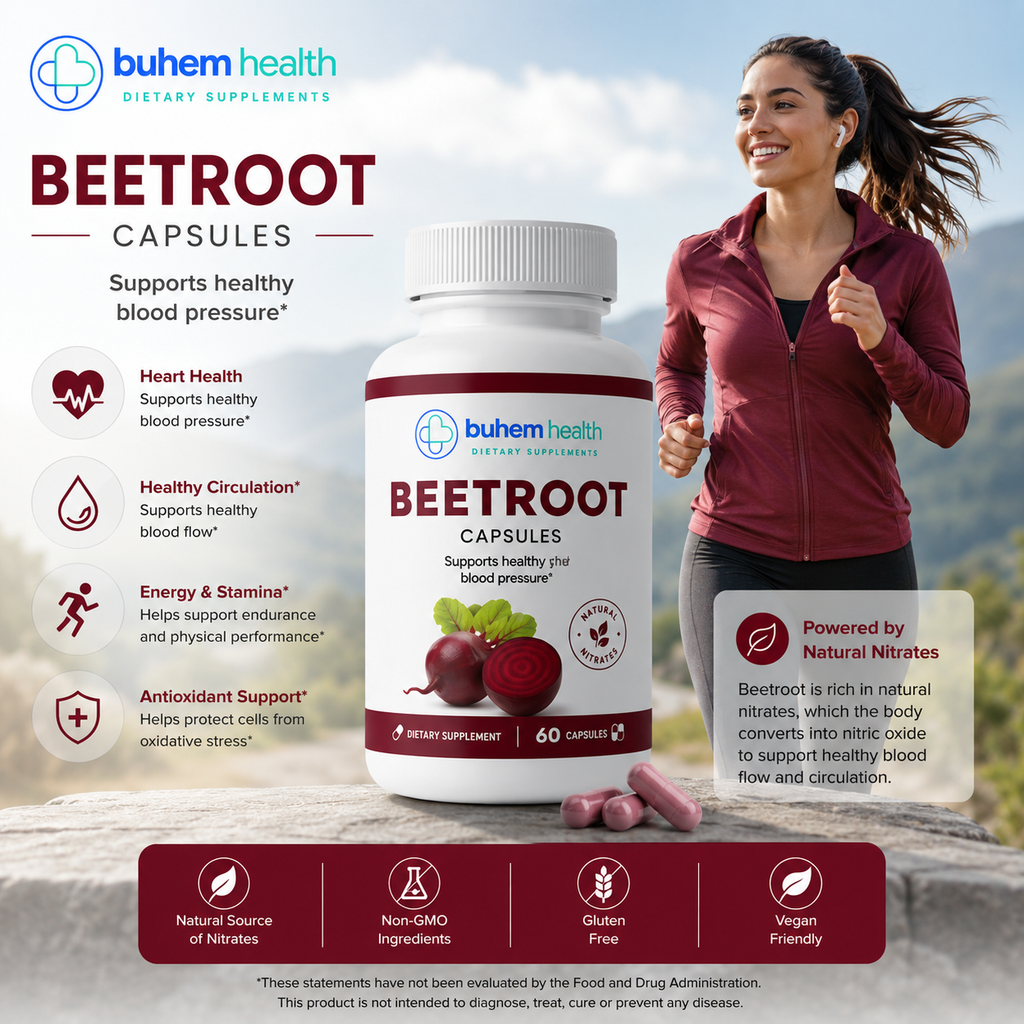 Buhem Health Beetroot Capsules, Dietary Supplement
