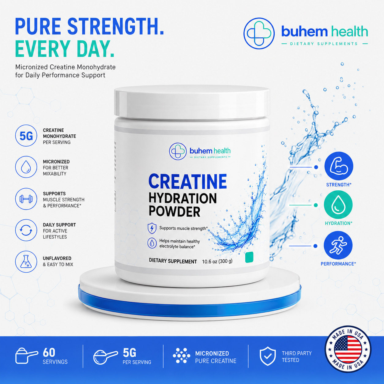 Buhem Health Creatine Hydration Powder